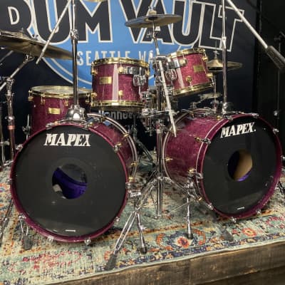 Carmine Appice’s Complete Mapex Orion Series Set, 6-Piece Plus Hardware and Cases! Excellent!! - Birdseye Transparent Violet image 1