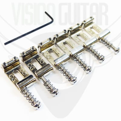 Callaham American Standard Strat "CG" Nickel Offset Saddle Set - 2 1/16" String Spacing