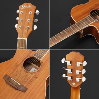 Lindo Left Handed Feeling Series Electro Acoustic Guitar with LCD Tuner XLR/Carry Case image 2