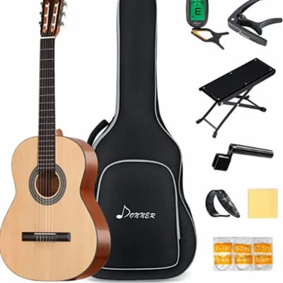 Donner classical guitar  2023-24 - natural package deal as low as $50 each buy 1,2 or 4 for sale