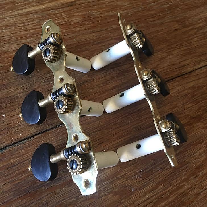 Rubner Classical Guitar Tuners, Hauser style, ebony buttons, Reverb