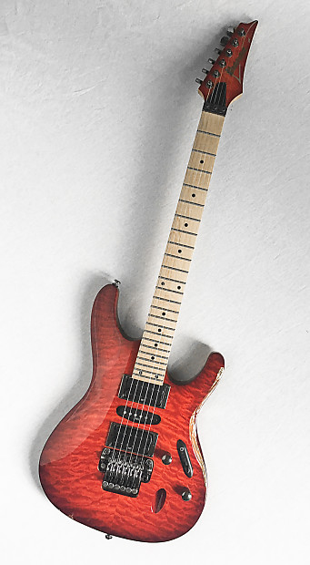 Ibanez S570 MQM 2011 Transparent Red Quilt Maple Top | Reverb