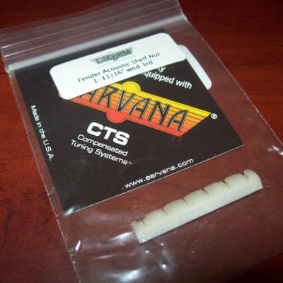 Earvana Compensated 1-11/16" Nut For Fender Acoustic, Wound 3rd, CREAM