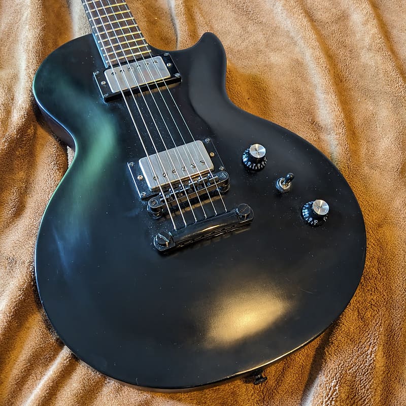 Epiphone Les Paul Baritone Satin Black Early 2000's | Reverb