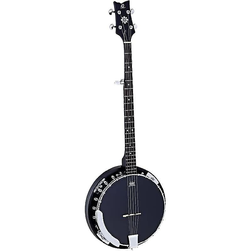 Ortega Guitars OBJ250-SBK Raven Series 5-String Banjo in Satin Black w/ Deluxe Gig Bag image 1