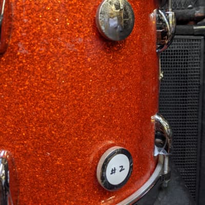 Rare! 1960s Gretsch Round Badge 9 x 13" Tangerine Sparkle Tom #2 - Looks And Sounds Great! image 4