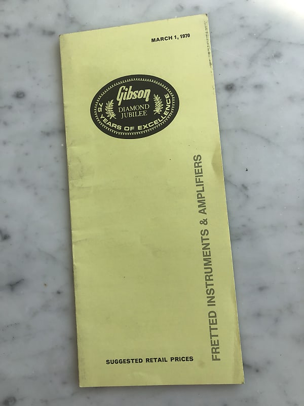 1970 Gibson Price List Jubilee Les Paul Vintage Case Candy Reverb UK