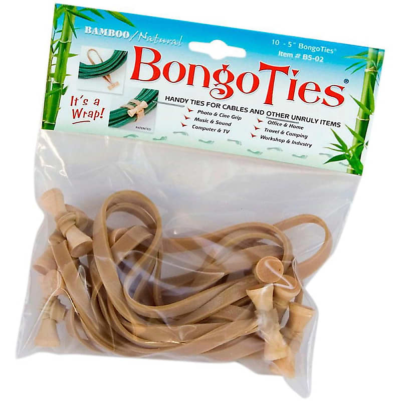 BongoTies All-Purpose Tie Wraps Bamboo and Natural Rubber