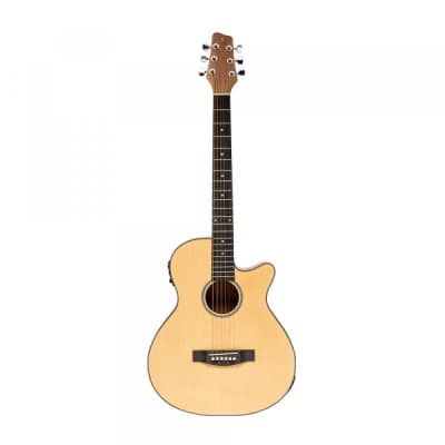 Stagg SA25 ACE SPRUCE Auditorium Cutaway Spruce Top Okoume Neck 6-String Acoustic-Electric Guitar image 3