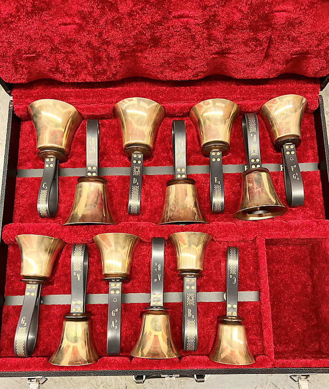 Schulmerich Handbells 2 Octave sets Case A 1st Octave C5 C6 Case B 2nd Octave G4 B4 C 6 G6 2003 Brass