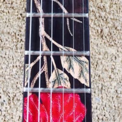 Blueberry Guitar Electric Birds and Flowers 2022 - Hand Carved & Handmade image 5