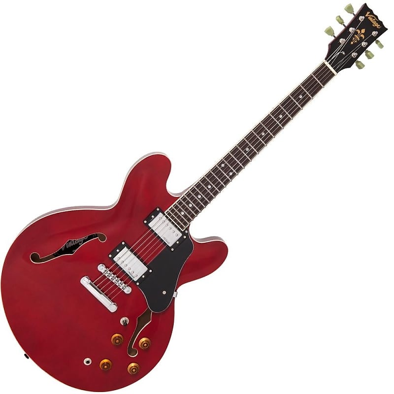 Mint Vintage VSA500CR VSA500 Semi-Hollow Guitar, Wilkinson Pickups, Cherry Red image 1