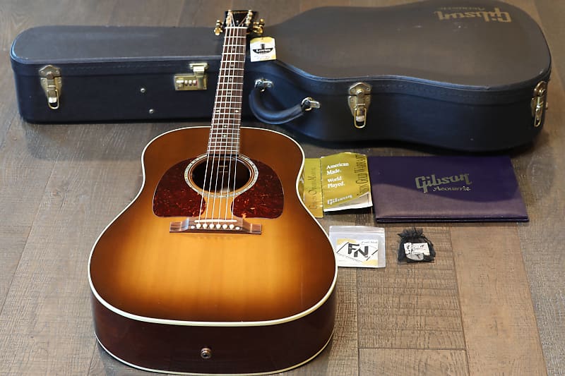 2007 Gibson Custom Shop Ren Ferguson Masterbuild J-45 Quilted Mahogany Custom Acoustic/ Electric Guitar Honey Burst w/ Double Pickguard + COA OHSC image 1