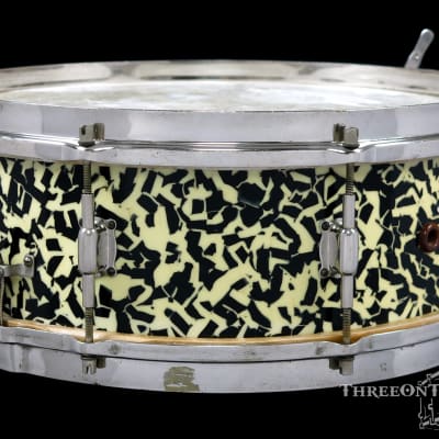 1930s Leedy Black Onyx Professional Model 'Separate Tension' Snare Drum :  5 x 14 image 7