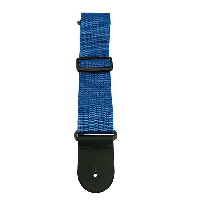 Henry Heller 2" Polypro Guitar Strap Blue w/ Leather Ends Made In USA HPOL-BLU image 1