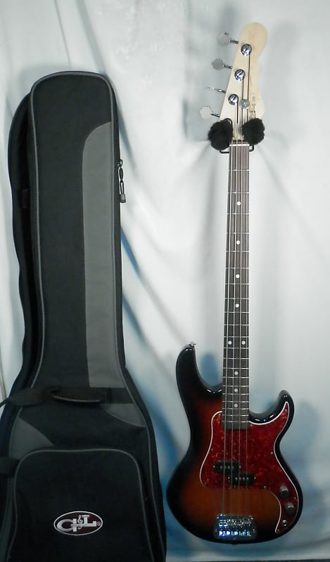 G&L Fullerton Deluxe SB-1 3-tone Sunburst 4-string electric bass with gig bag used Made in USA image 1