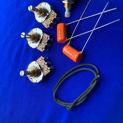 Les Paul Gibson  Epiphone Upgrade Wiring Kit Short Shaft Pots Orange Drop Tone Caps image 1