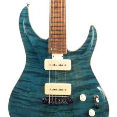 Used Giffin Macro Electric Guitar Peacock Blue image 6