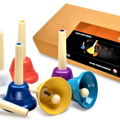 Stagg HB-SET Set of 8 Hand Bells - 8 Colour-Coded Notes.