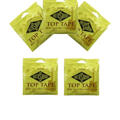 RotoSound Top Tape 5-Pack Monel Flatwound Electric Guitar Strings RS200 12-52 for sale