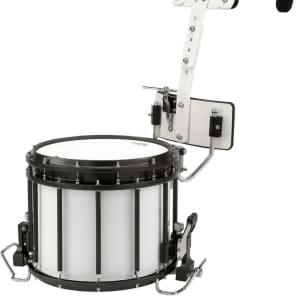Sound Percussion Labs MSDHT1412XWH 14x12" High-Tension Marching Snare Drum with Carrier