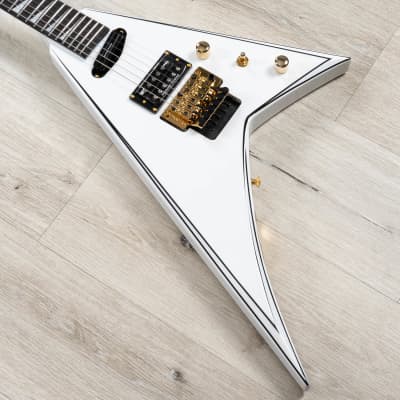 Jackson Concept Series Rhoads RR24 HS Guitar, Ebony, White with Black Pinstripes image 1