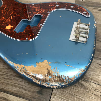 FRANCHIN Jupiter bass guitar body Relic Aged Lake Placid Blue Metallic 100% Nitro Lacquer Alder P-Bass type Made in Italy - Stock piece #20650425 image 7