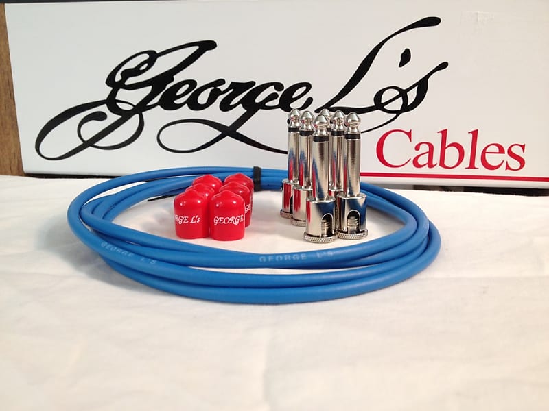 George L's 155 Guitar Pedal Cable Kit .155 Blue / Red / Nickel - 6/6/6 image 1