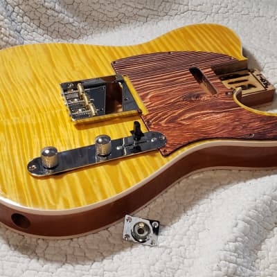Bottom price on a Killer 5A + USA,Double bound Alder body in butterscotch. Made for a Tele neck # BST-3 image 11