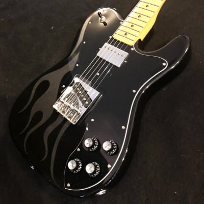 Sparrow Twangmaster Pro Kustom Black Gloss w/Metallic Silver Flames HS Tele Style Guitar image 4