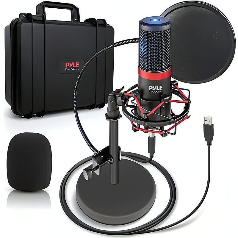 ZINGYOU USB Microphone for Computer, Condenser Desktop Mic Plug & Play with  Mic Gain, Mute Button and Headphone Port for PC Recording, Gaming