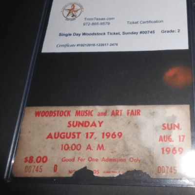 1969 Jimi Hendrix owned Manny's Music Guitar Pick from Larry Lee w/ Woodstock ticket & COA image 2
