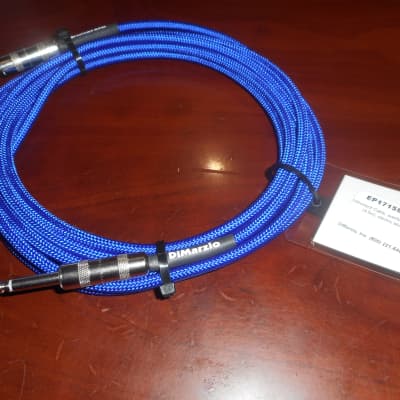DiMarzio 15' Overbraided Instrument Cable - ELECTRIC BLUE, EP1715SSEB for sale