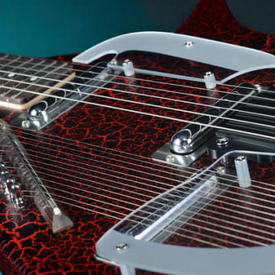 Brand New Danelectro Coral Electric Sitar – Red Crackle | 6+13 Strings | Lipstick Pickups | Gotoh Bridge image 5