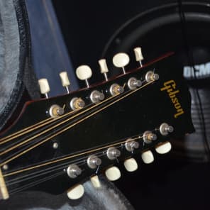 Gibson b25 12string acoustic guitar 1963 cherry sunburst image 6