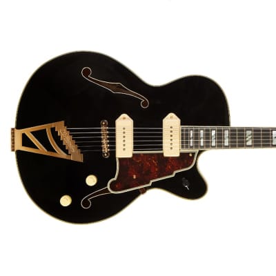 D'Angelico Excel 59 Hollowbody Electric Guitar - Solid Black w/ Stairstep Tailpiece  DAE59SBK2GT image 22