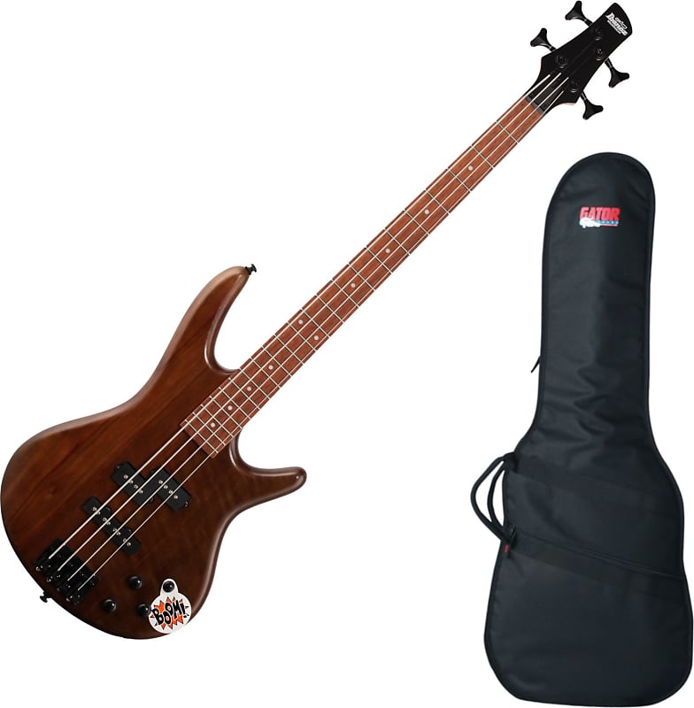 Ibanez Gsr200b 4 String Bass Guitar Walnut Flat W Gig Bag Reverb 0565