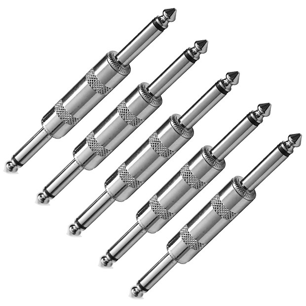Seismic Audio SAPT58-5PACK Straight 1/4" Pedal Effects Couplers (4-Pack) image 1