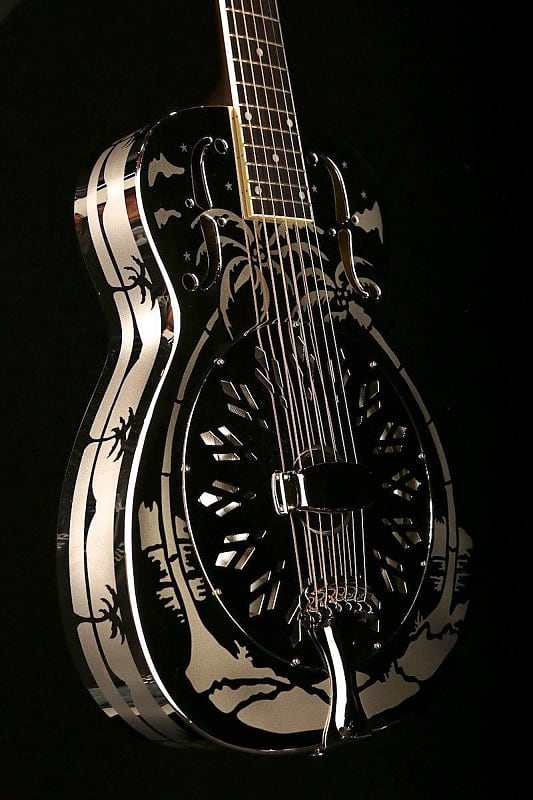National Reso-Phonic Style O 14 Fret 2023 Mirror Nickel with Deco Palm Tree Design - IN STOCK NOW! image 1