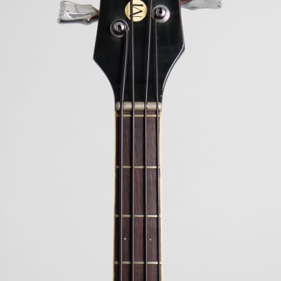 Mosrite  Ventures Solid Body Electric Bass Guitar (1966), ser. #6620, original brown tolex hard shell case. image 5