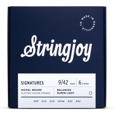 Stringjoy Signatures Nickel Electric Guitar Strings - Balanced Super Light (.09 - .42)