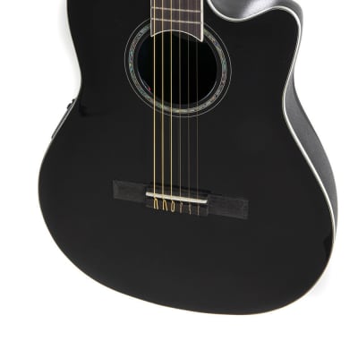 Ovation Celebrity Nylon String Acoustic Electric Classical Guitar - Black