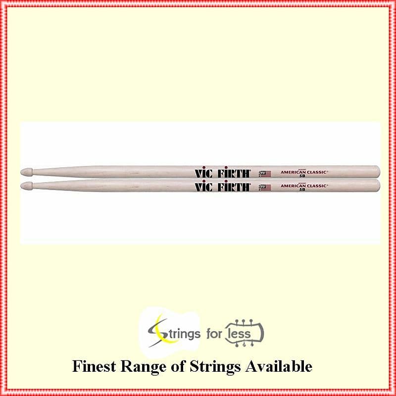 Vic Firth 5BW Classic Hickory 5B Wood Tip Drum Sticks x 1 Pair image 1