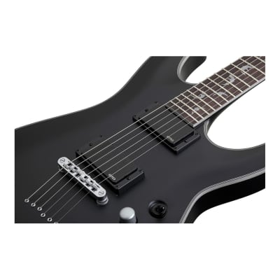 Schecter Damien Platinum-6 6-String Electric Guitar (Right-Hand, Satin Black) with Knox Gear Protective Carrying Case Bundle image 5