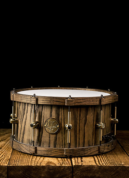 HHG 14x7 Black Oak Stave Shell Snare Drum - Free Shipping image 1