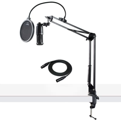 Audio-Technica ATR2100X-USB USB/XLR Microphone Bundle with Knox Gear outlet Boom Arm, S