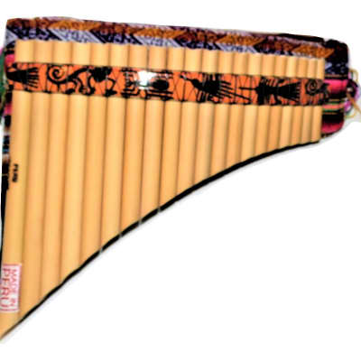 Panflute 20  Pipes Natural Bamboo Nazca Lines Designs - Item in USA - Case Included image 3