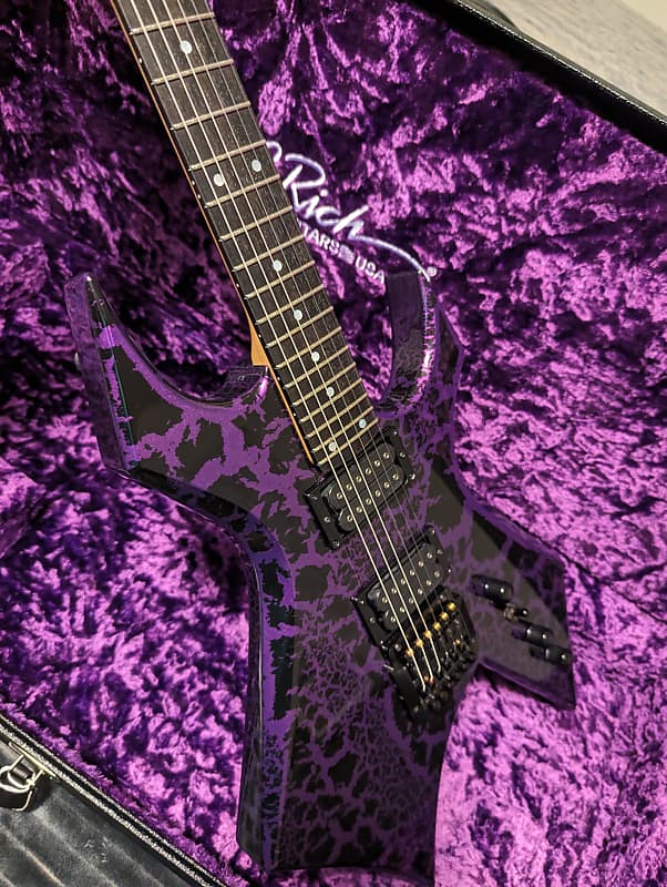 B.C. Rich USA Warlock Legacy with Kahler Electric Guitar - Purple Crackle  2023 - Purple Crackle