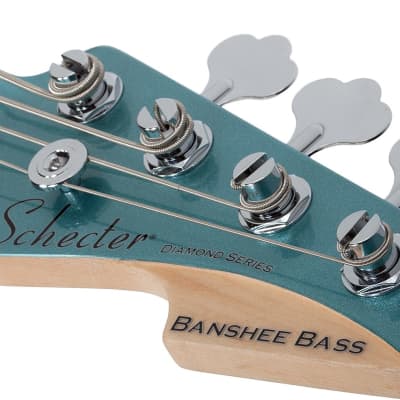 Schecter Banshee Bass Guitar, Vintage Pelham Blue image 3