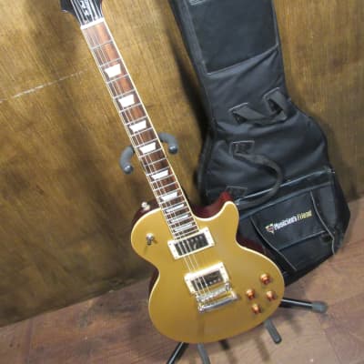 Epiphone Les Paul Standard Gold Top Electric Guitar With Padded Musicians Friend Gig Bag image 2